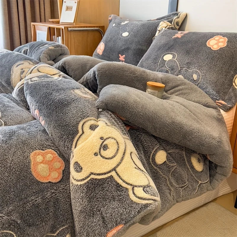 Winter Bedding Thick Quilt Blanket Thickened Warm Flannel Fleece Comforter for Cold Nights Set Bed Duvets Quilts the Blankets