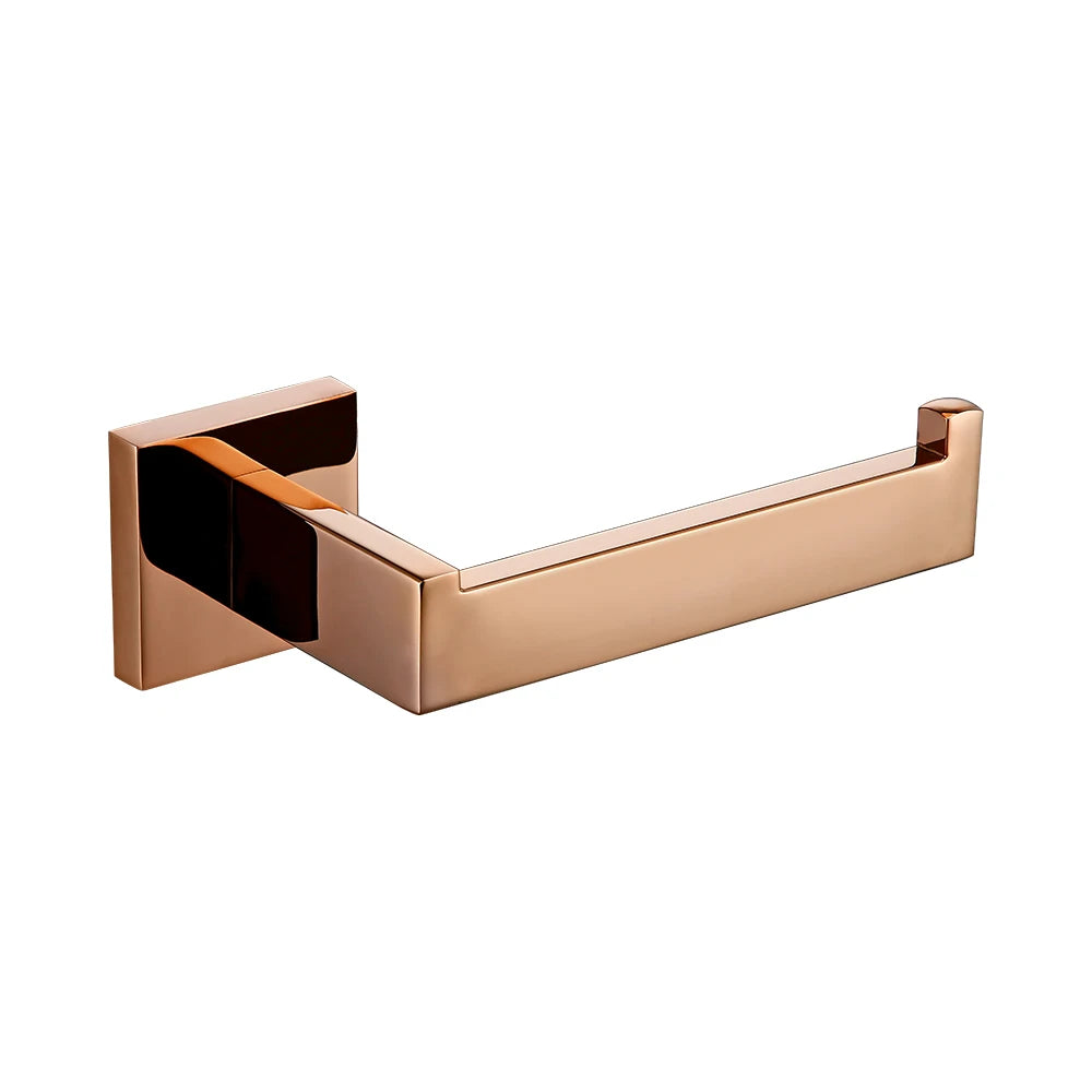 Rose Gold Bathroom Accessories Set Wall Mount Shelf Toilet Bath Hardware Paper Holder Towel Bar Rack Rail Rod Robe Hook Hanger
