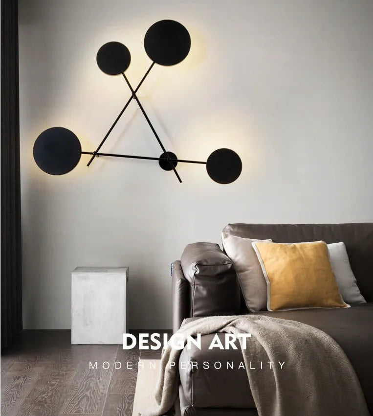 Modern Industry Round Wall Lamps Bedroom Bedside Lamp Led Wall Sconce Light Fixtures Black Iron Luminaire Indoor Loft Home