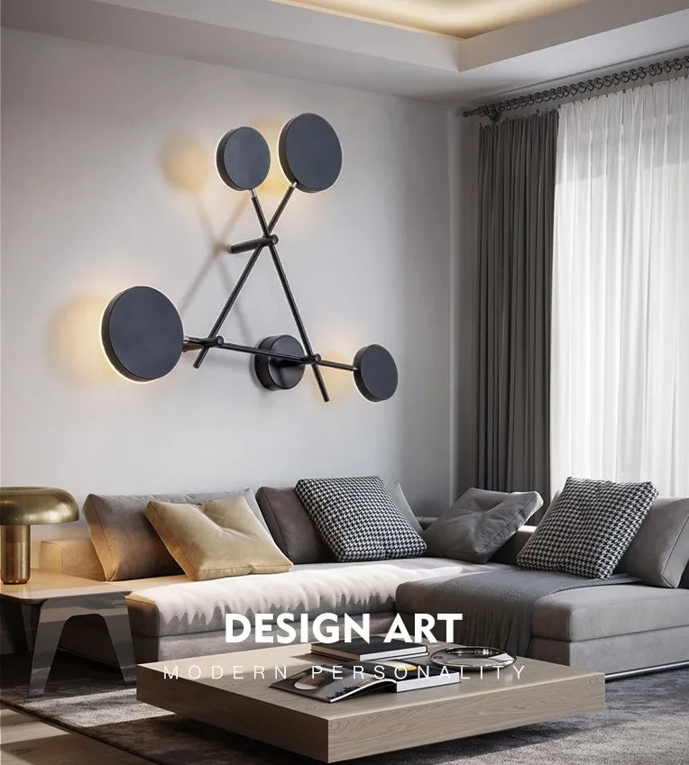 Modern Industry Round Wall Lamps Bedroom Bedside Lamp Led Wall Sconce Light Fixtures Black Iron Luminaire Indoor Loft Home