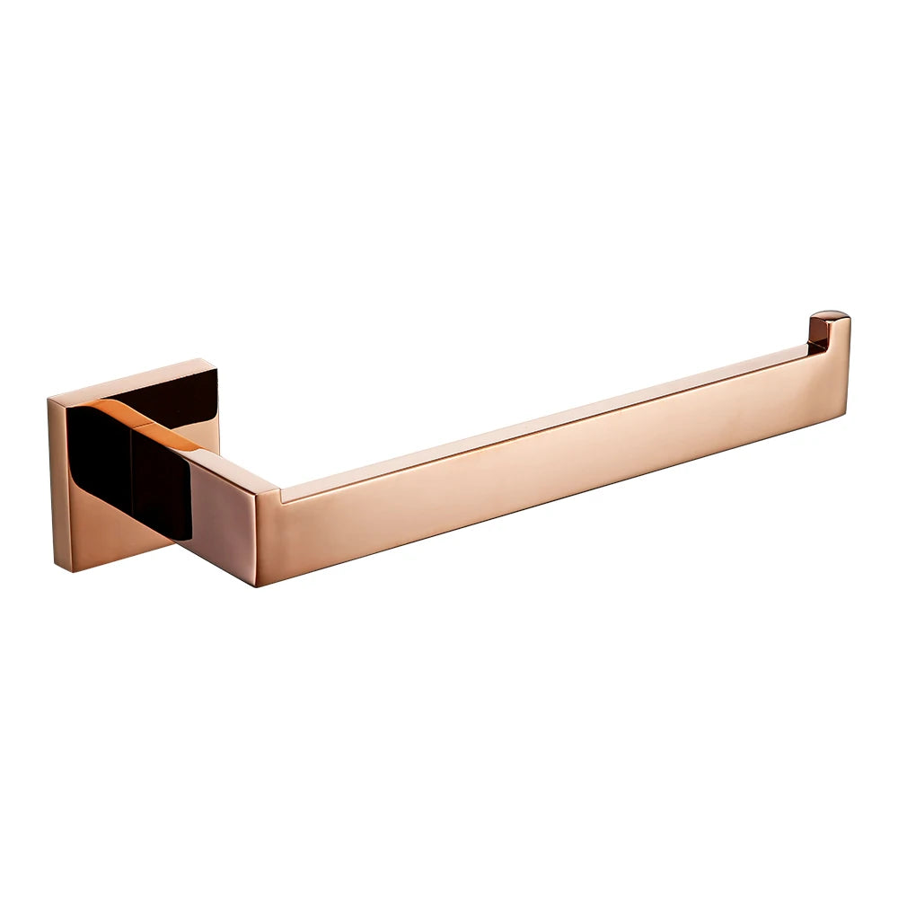 Rose Gold Bathroom Accessories Set Wall Mount Shelf Toilet Bath Hardware Paper Holder Towel Bar Rack Rail Rod Robe Hook Hanger