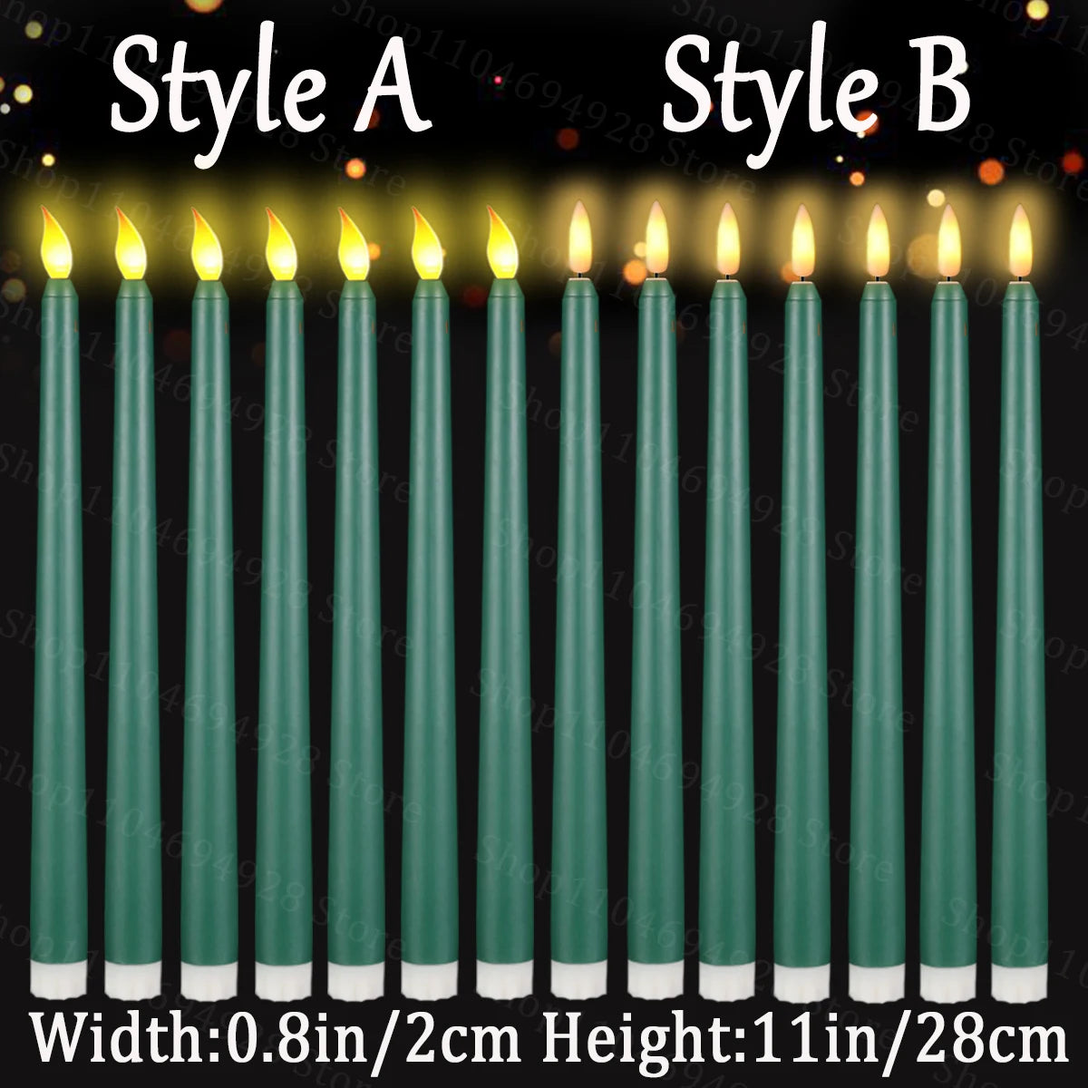 10-200PCS Flameless Taper Candles Wedding Flickering LED Candles Battery Operated Candles for Wedding Halloween Christmas Party