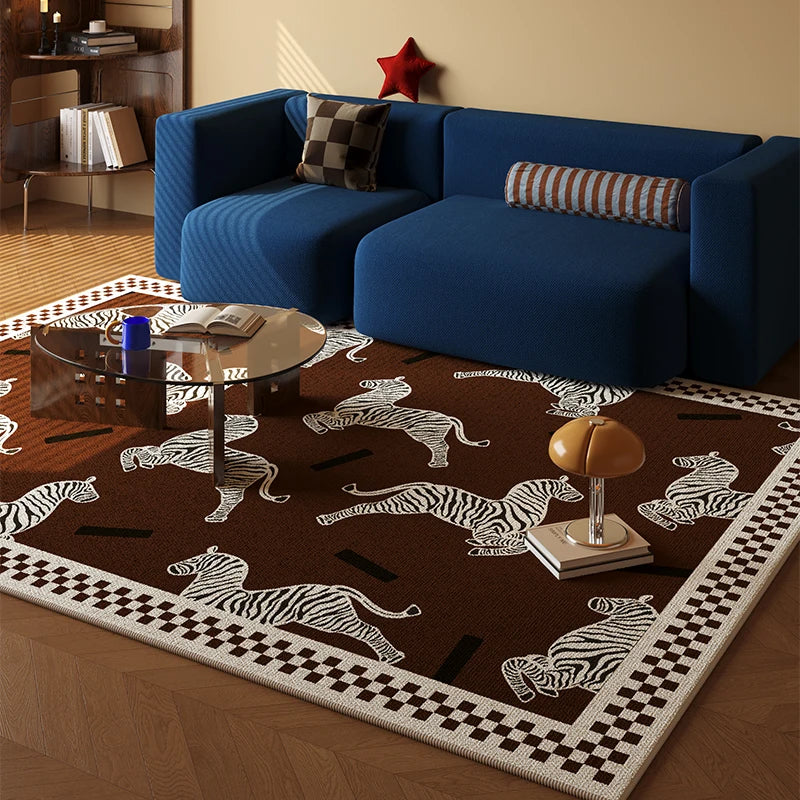 Retro Style Rugs for Bedroom Large Area Living Room Decoration Light Luxury Carpet Washable Cloakroom Floor Mat Bedside Soft Rug