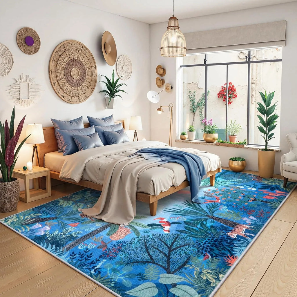 Jungle Animal Print Rugs for Living Room Luxury Soft Non Slip Bedroom Bedside Rug Home Decor Large Sofa Coffee Floor Mat Ковер