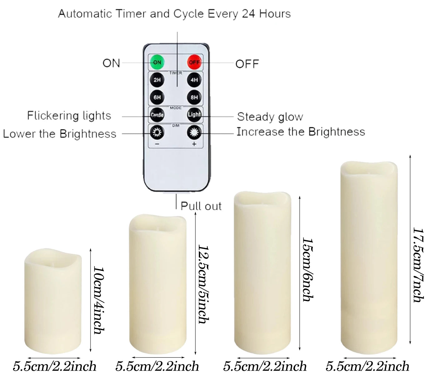 9-180PCS Flameless LED Candles for Wedding Artificial Candles LED Pillar Candle for Concert Decor Battery Powered with Remote