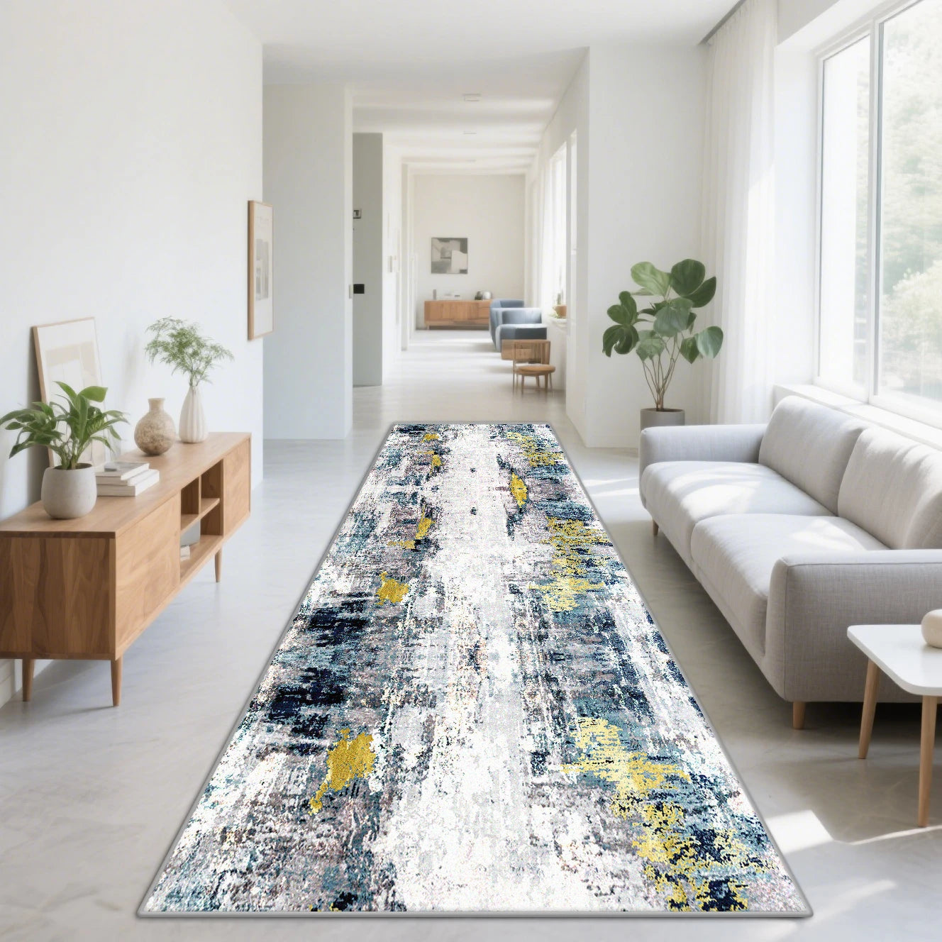 Nordic Abstract Long Runner Rugs Decoration Home Living Room Sofa Corridor Carpet Bedroom Cloakroom Doorway Aisle Non-slip Mat