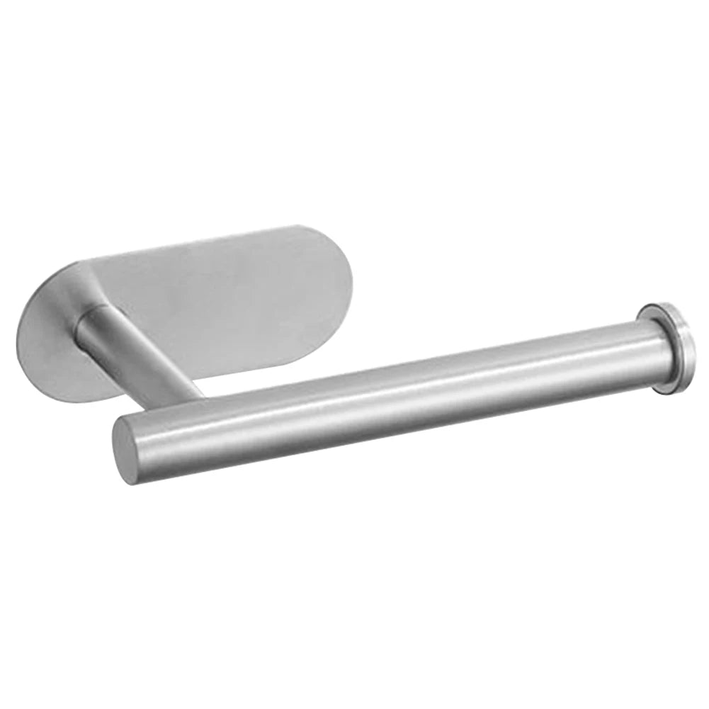Self Adhesive Toilet Roll Paper Holder Wall Mount Bathroom Organizer Storage Stand No Punching Stainless Steel Towel Holder