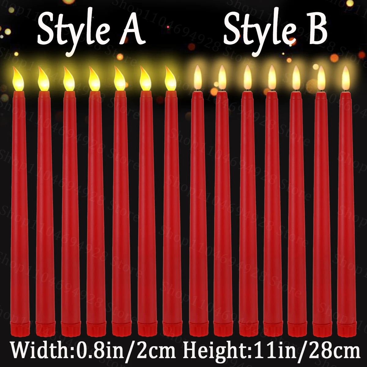 10-200PCS Flameless Taper Candles Wedding Flickering LED Candles Battery Operated Candles for Wedding Halloween Christmas Party