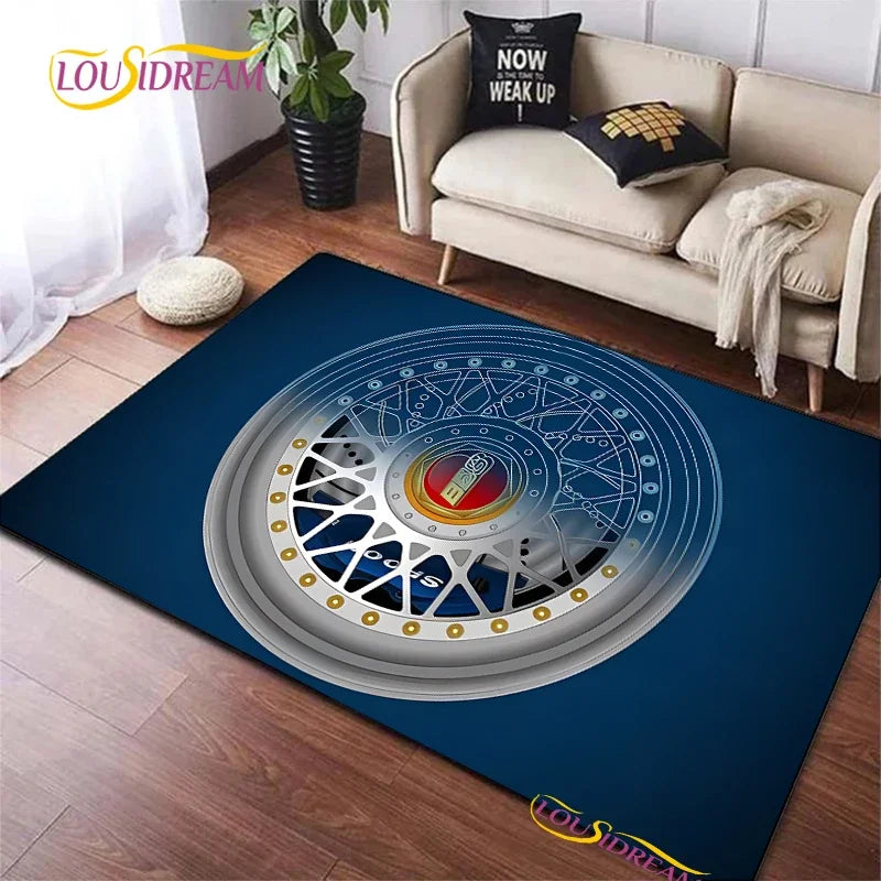 Fashion BBS racer 3D Carpet for Living Room Bedroom Table decor Rugs Kitchen Door Kids Un-slip Floor Mats Alfombra Birthday gift