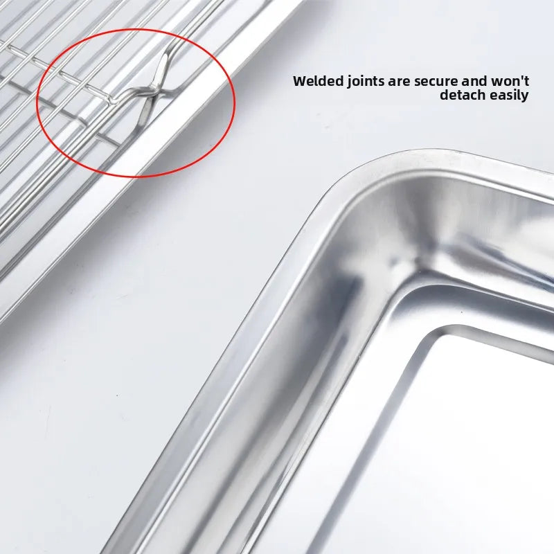 Stainl Steel Rectangular Me Ra Oil Drainage Fryer Control Pan Commercial Oil Filter ate Barbecue Cooking Utensils