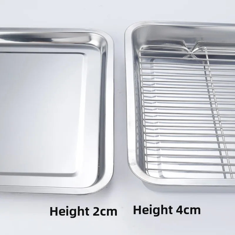 Stainl Steel Rectangular Me Ra Oil Drainage Fryer Control Pan Commercial Oil Filter ate Barbecue Cooking Utensils