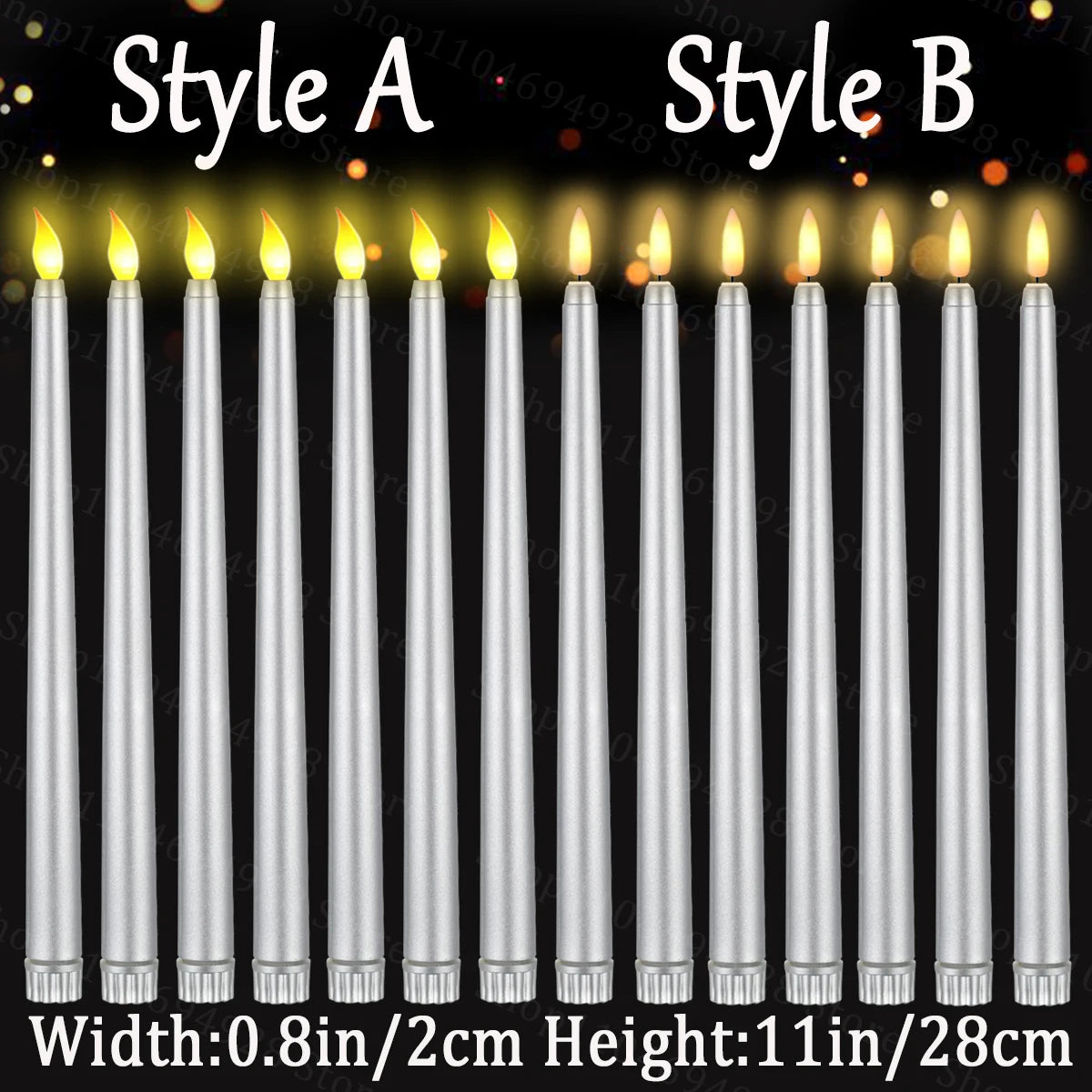 10-200PCS Flameless Taper Candles Wedding Flickering LED Candles Battery Operated Candles for Wedding Halloween Christmas Party