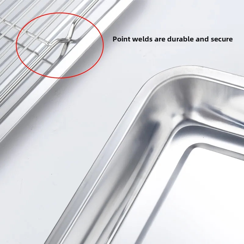 Stainl Steel Rectangular Me Ra Oil Drainage Fryer Control Pan Commercial Oil Filter ate Barbecue Cooking Utensils