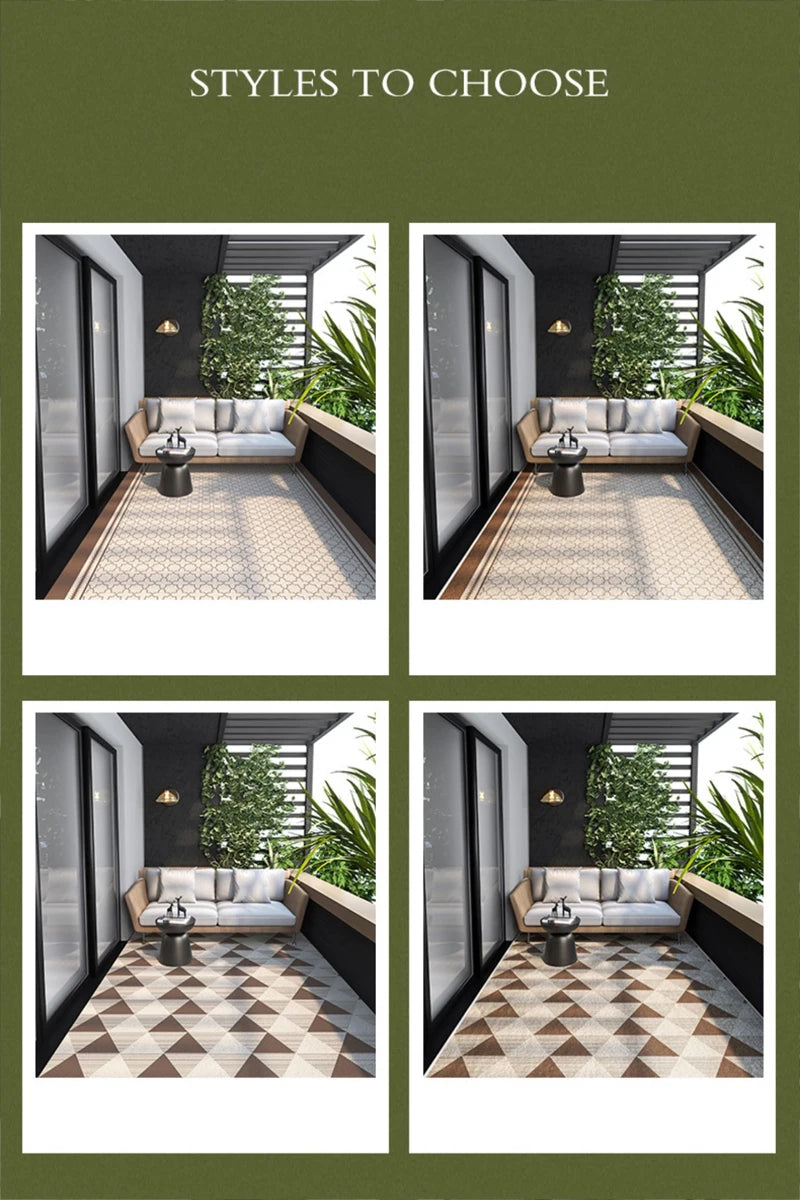 Large-area Outdoor Balcony Rug PVC Leather Entrance Carpets Large-area Living Room Rugs Kitchen Oil-proof and Non-slip Carpet