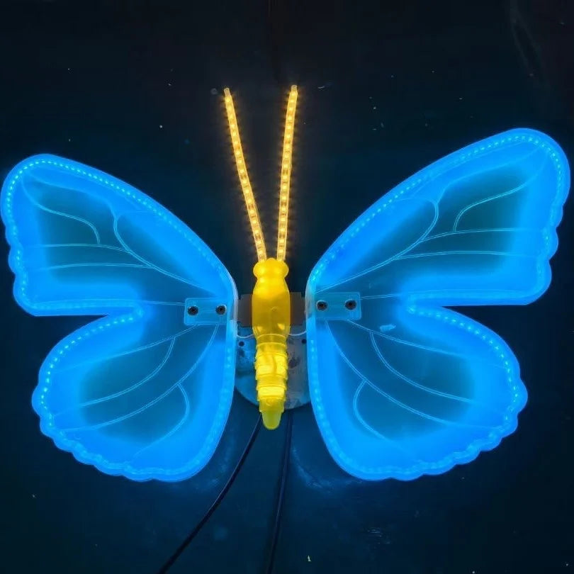 Wedding Butterfly Glow Lights Simulation Outdoor Dynamic And Static Decorative Lamps For Holiday Party Garden Yard Patio Event