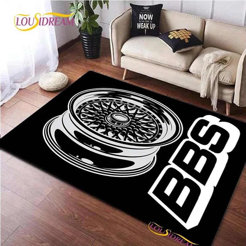 Fashion BBS racer 3D Carpet for Living Room Bedroom Table decor Rugs Kitchen Door Kids Un-slip Floor Mats Alfombra Birthday gift