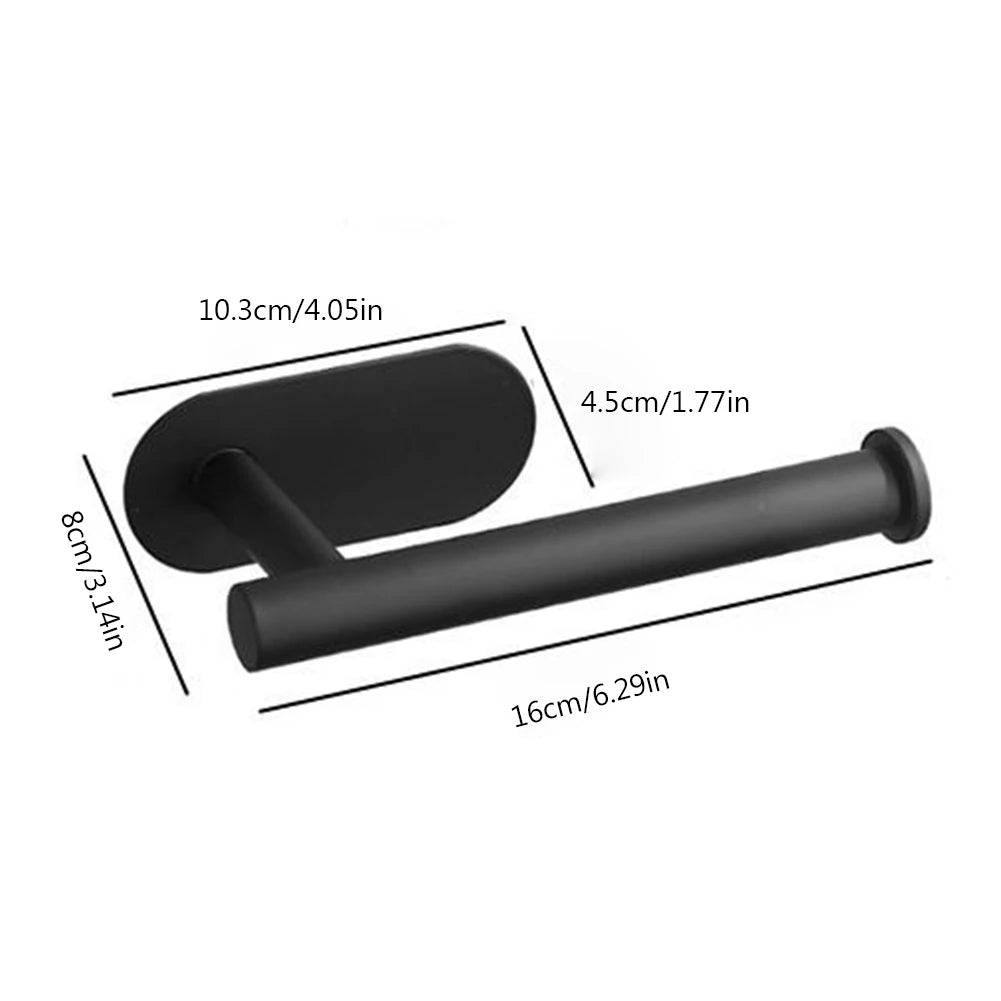 Self Adhesive Toilet Roll Paper Holder Wall Mount Bathroom Organizer Storage Stand No Punching Stainless Steel Towel Holder