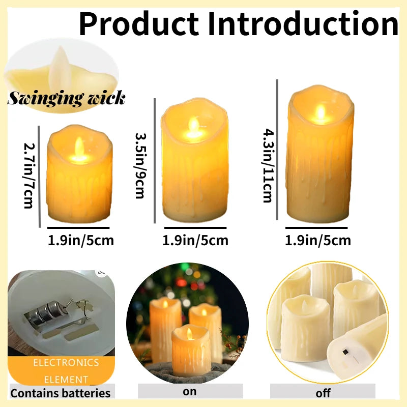 6-90PCS LED Candles Battery Operated Artificial Candles led Candle Flameless Wedding Decoration Concert Halloween Home Decor