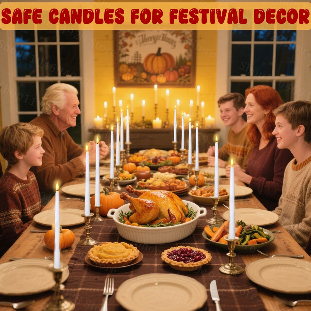 10-200PCS Flameless Taper Candles Wedding Flickering LED Candles Battery Operated Candles for Wedding Halloween Christmas Party