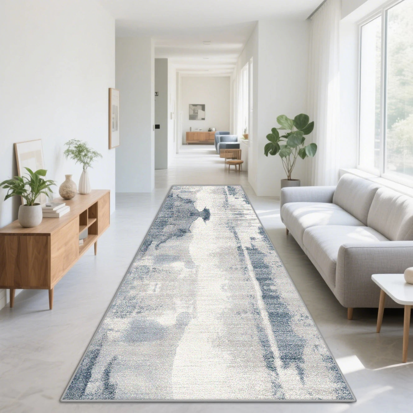 Nordic Abstract Long Runner Rugs Decoration Home Living Room Sofa Corridor Carpet Bedroom Cloakroom Doorway Aisle Non-slip Mat