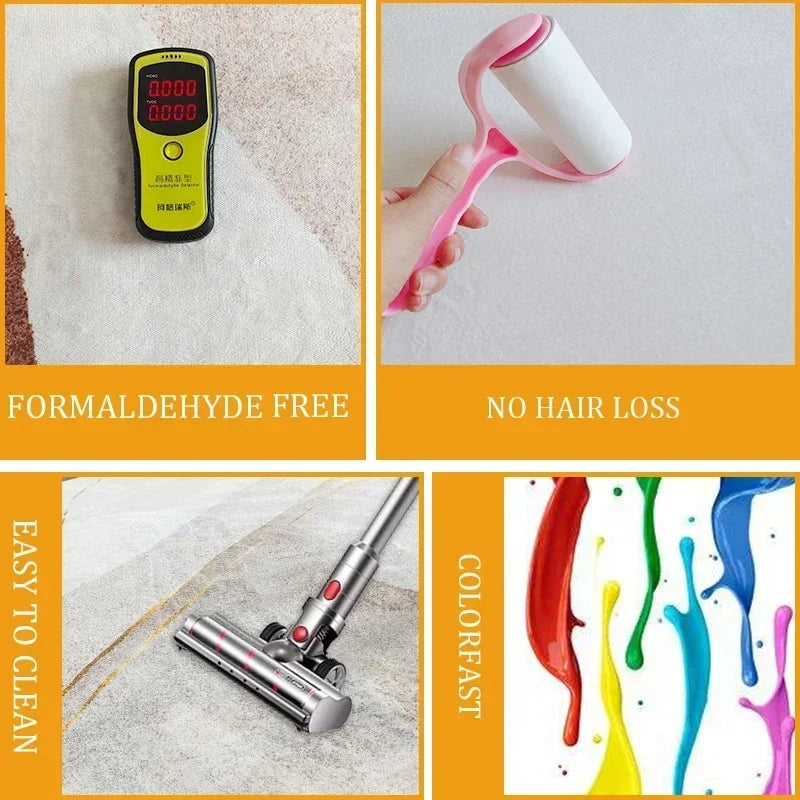 Luxury Decoration Large Rugs for Living Room Golden Stripe Antiskid Bedroom Soft Carpet Lounge Washable Plush Floor Mat Bedside