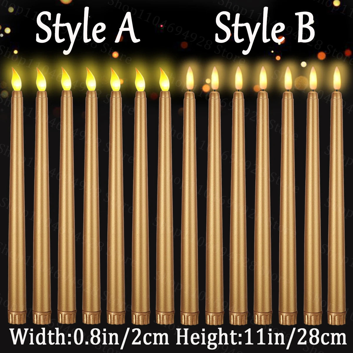 10-200PCS Flameless Taper Candles Wedding Flickering LED Candles Battery Operated Candles for Wedding Halloween Christmas Party