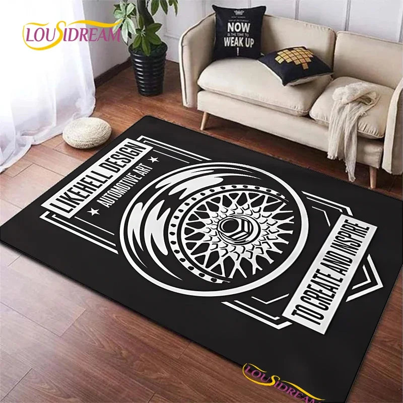 Fashion BBS racer 3D Carpet for Living Room Bedroom Table decor Rugs Kitchen Door Kids Un-slip Floor Mats Alfombra Birthday gift