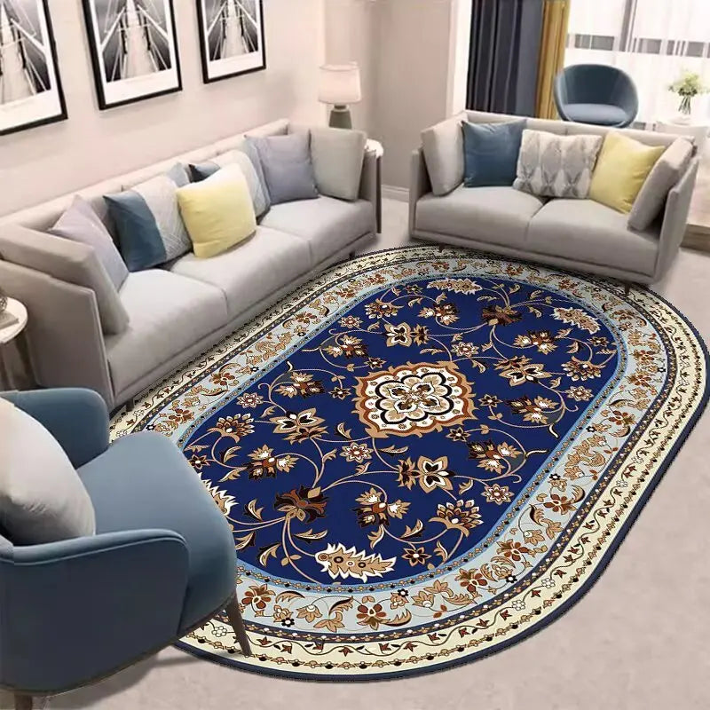 Retro Ethnic Oval Carpets for Living Room Large Area Rugs Home Room Decor Hallway Boho Carpet Beside Bedroom Luxury Floor Mats