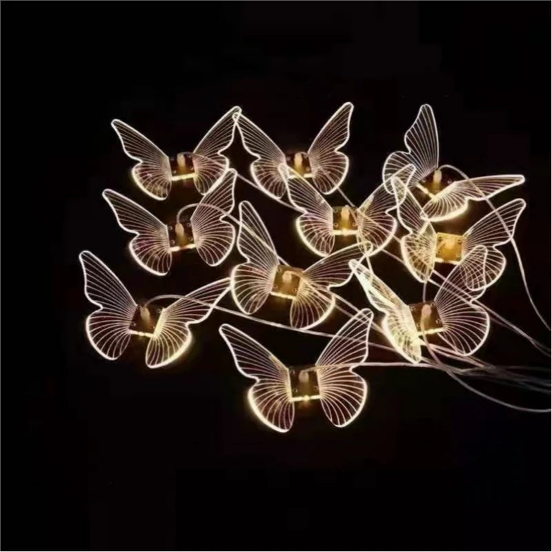 Modern Butterfly Pendant Lamp Landscape Atmosphere Lamps Indoor Butterfly Lights for Home Wedding Decoration LED String Light