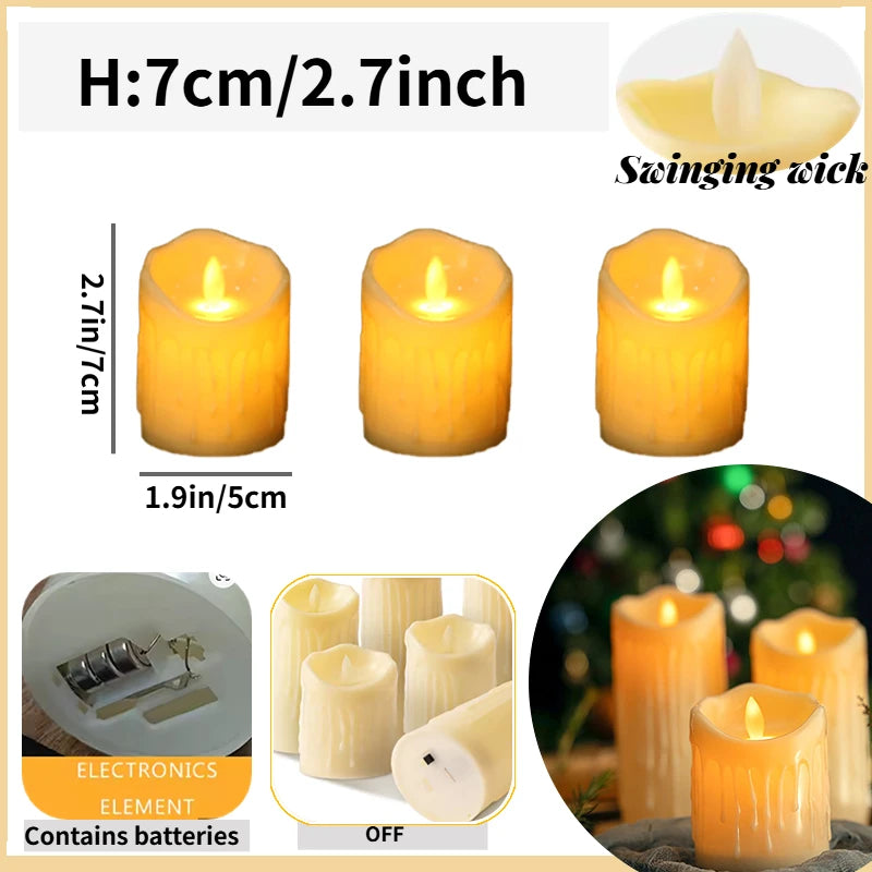 6-90PCS LED Candles Battery Operated Artificial Candles led Candle Flameless Wedding Decoration Concert Halloween Home Decor