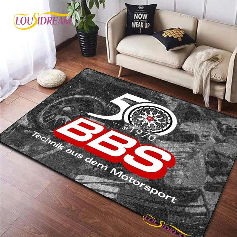 Fashion BBS racer 3D Carpet for Living Room Bedroom Table decor Rugs Kitchen Door Kids Un-slip Floor Mats Alfombra Birthday gift