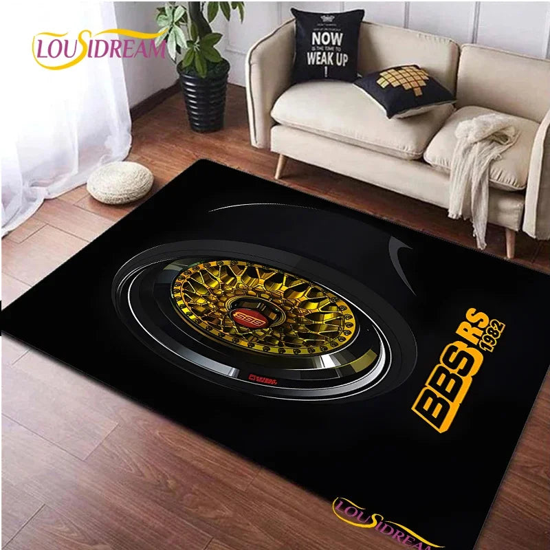 Fashion BBS racer 3D Carpet for Living Room Bedroom Table decor Rugs Kitchen Door Kids Un-slip Floor Mats Alfombra Birthday gift