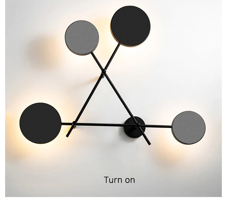 Modern Industry Round Wall Lamps Bedroom Bedside Lamp Led Wall Sconce Light Fixtures Black Iron Luminaire Indoor Loft Home