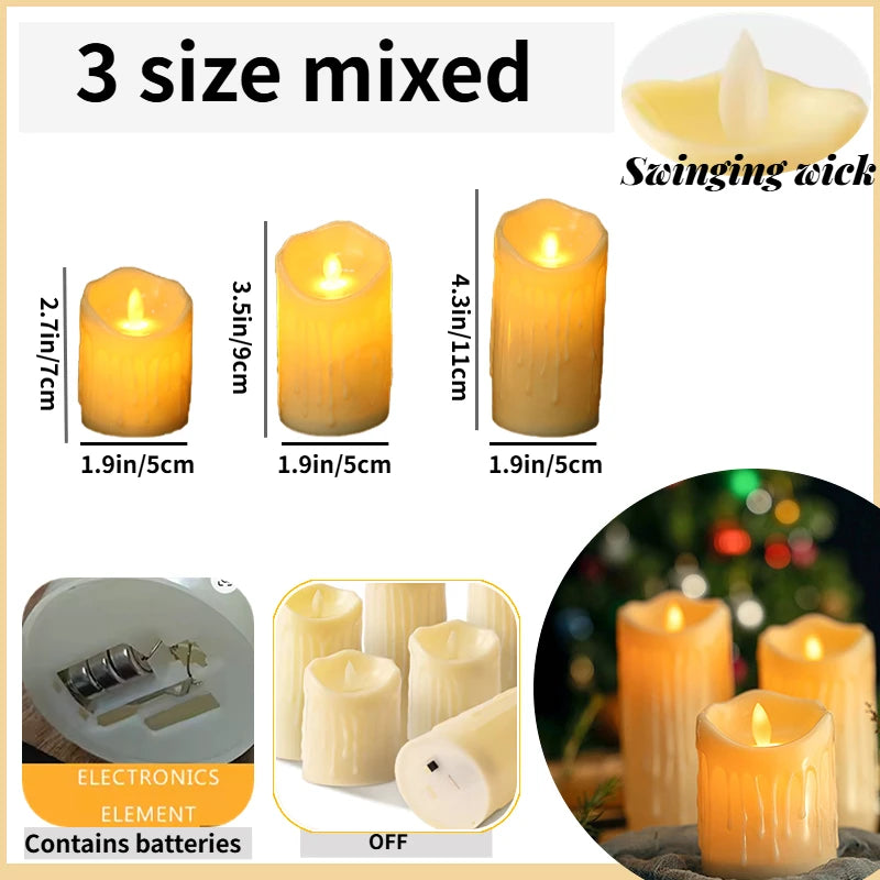 6-90PCS LED Candles Battery Operated Artificial Candles led Candle Flameless Wedding Decoration Concert Halloween Home Decor