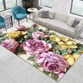 Home Decor Entrance Door Mat Flower Rose Peony Pastoral 3D Printed Carpet Living Room Rugs Furry Mat Carpet Bedroom Decoration