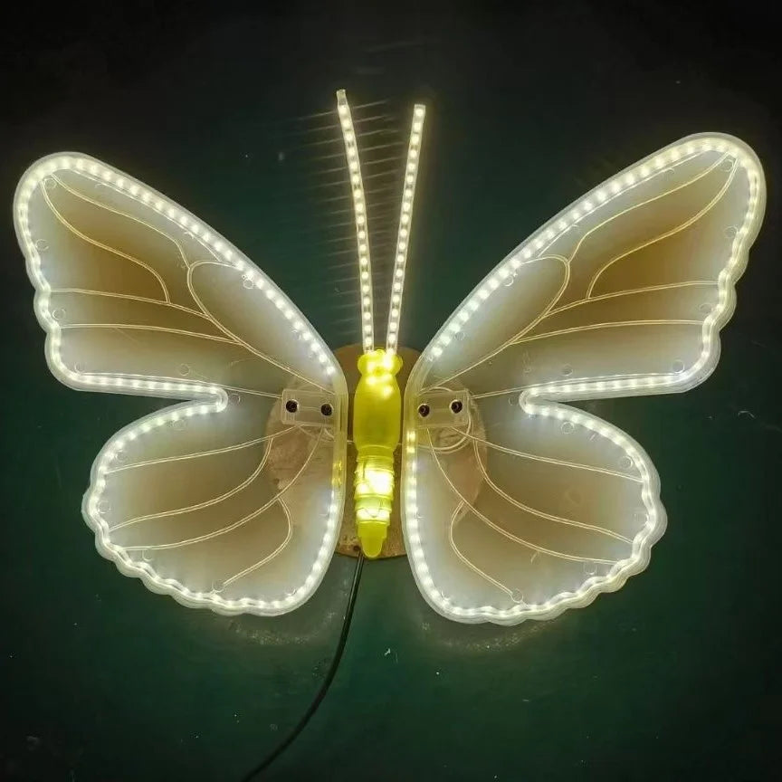 Wedding Butterfly Glow Lights Simulation Outdoor Dynamic And Static Decorative Lamps For Holiday Party Garden Yard Patio Event