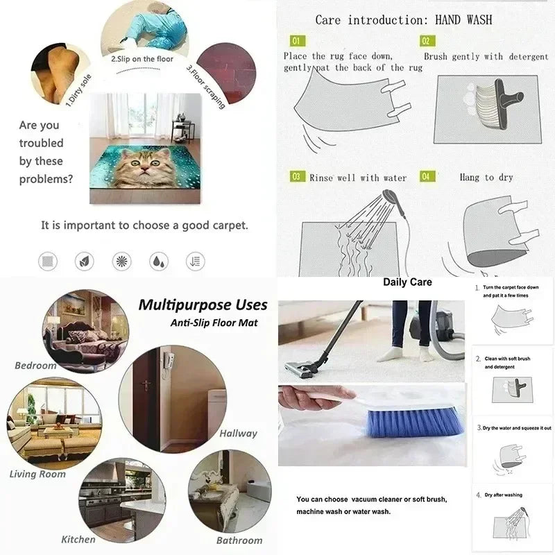 Keep Off Area Rugs Floor Mat Black and White Carpet Door Mat Rug for Bed Sofa Decoration Protect Your Personal Space