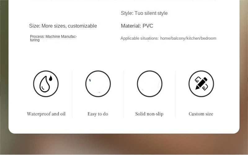 Large-area Outdoor Balcony Rug PVC Leather Entrance Carpets Large-area Living Room Rugs Kitchen Oil-proof and Non-slip Carpet