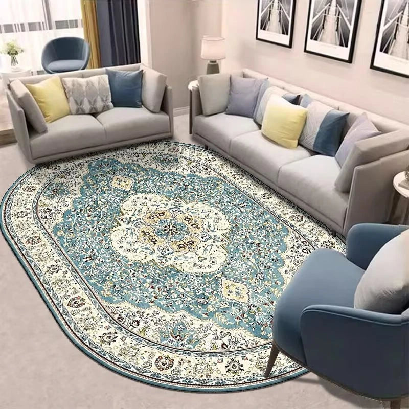 Retro Ethnic Oval Carpets for Living Room Large Area Rugs Home Room Decor Hallway Boho Carpet Beside Bedroom Luxury Floor Mats