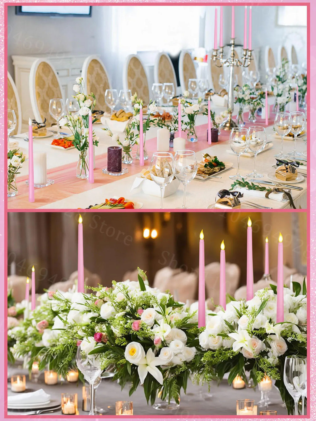 10-200PCS Flameless Taper Candles Wedding Flickering LED Candles Battery Operated Candles for Wedding Halloween Christmas Party