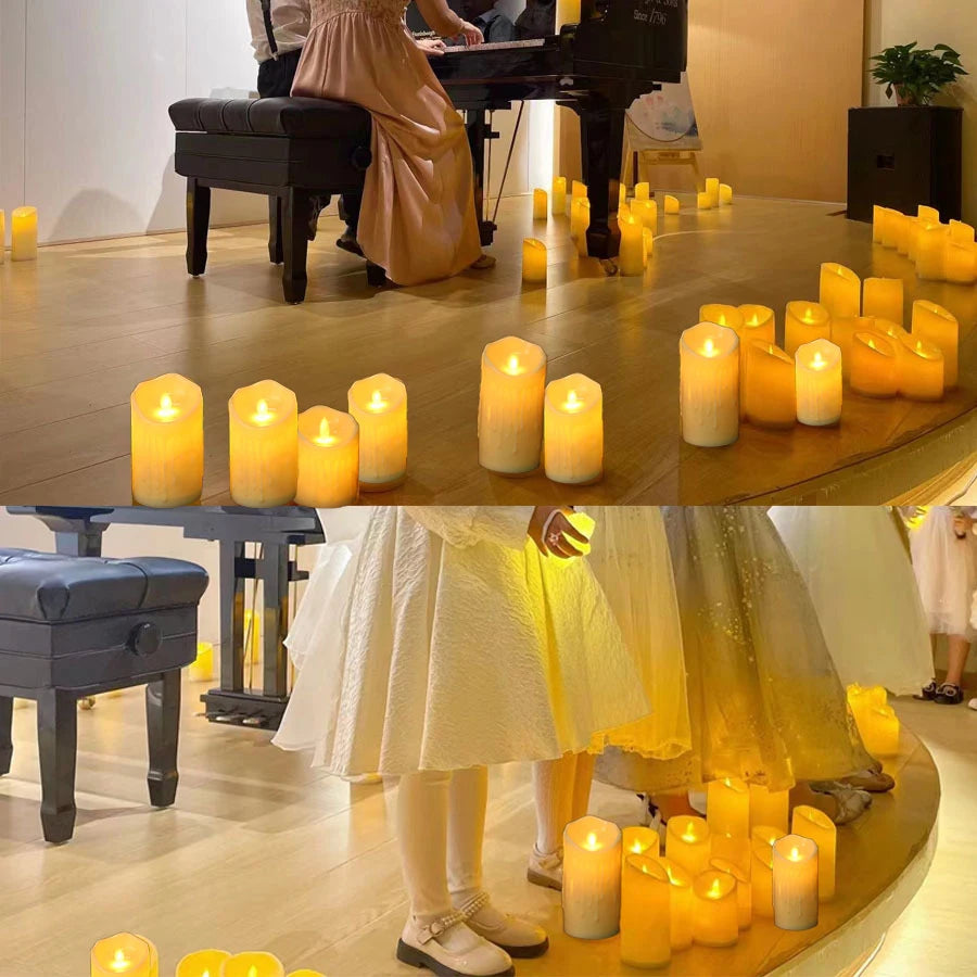 6-90PCS LED Candles Battery Operated Artificial Candles led Candle Flameless Wedding Decoration Concert Halloween Home Decor