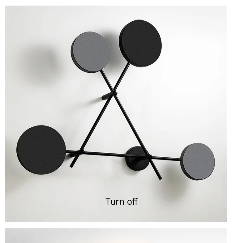 Modern Industry Round Wall Lamps Bedroom Bedside Lamp Led Wall Sconce Light Fixtures Black Iron Luminaire Indoor Loft Home