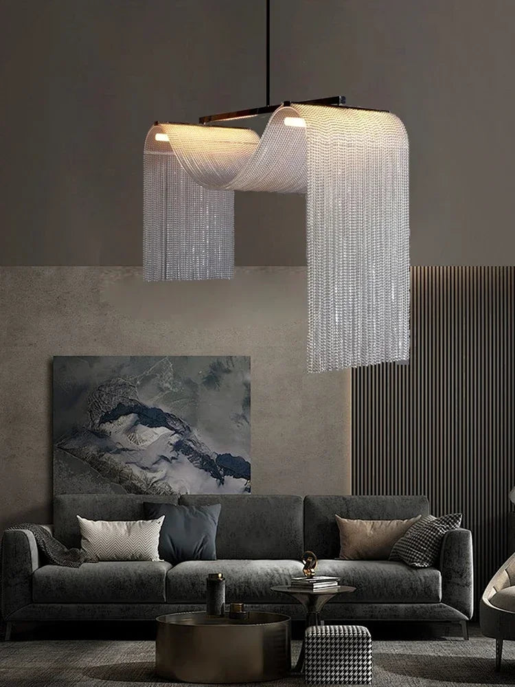 Living Room High Ceiling Home Decor Pendant Lights Modern Designer LED Kitchen Island Hanging Lamps for Ceiling Loft Staircase L