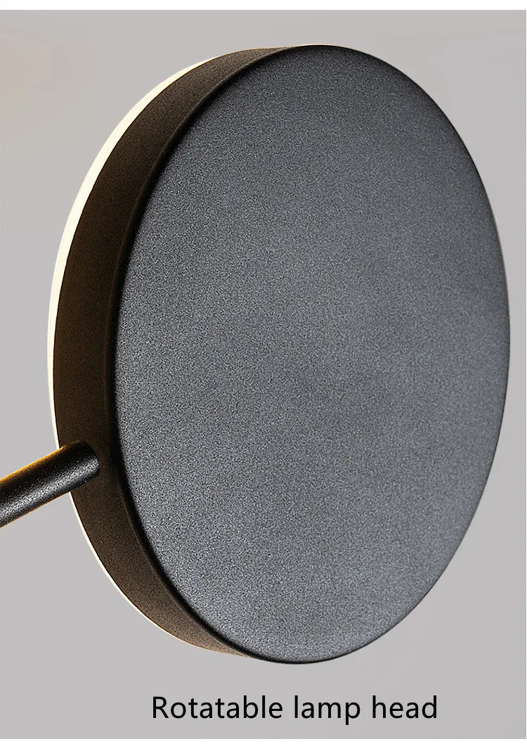 Modern Industry Round Wall Lamps Bedroom Bedside Lamp Led Wall Sconce Light Fixtures Black Iron Luminaire Indoor Loft Home