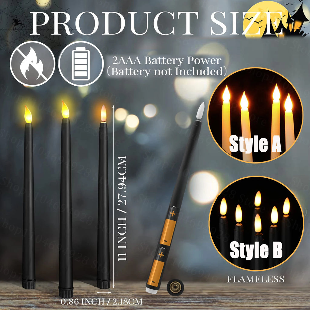 10-200PCS Flameless Taper Candles Wedding Flickering LED Candles Battery Operated Candles for Wedding Halloween Christmas Party