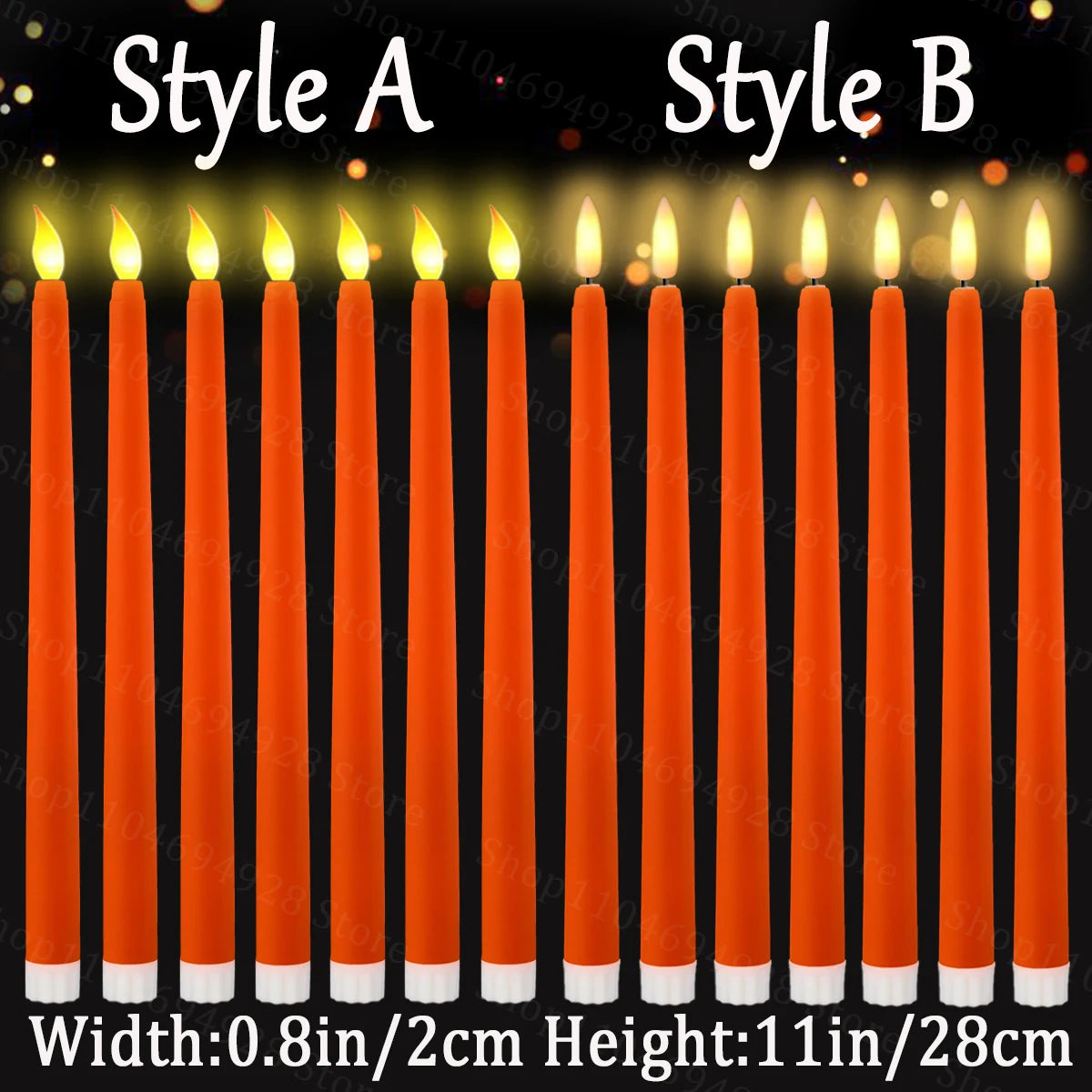 10-200PCS Flameless Taper Candles Wedding Flickering LED Candles Battery Operated Candles for Wedding Halloween Christmas Party