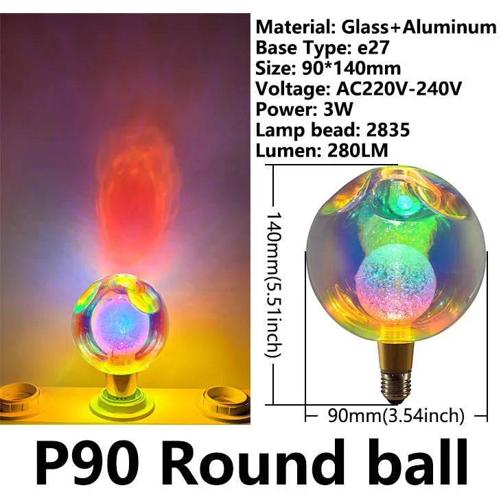 Originality Retro Vintage Edison Bulb Industrial Decor Bulb Lamps E27 3W AC220V Colorful LED Lamp For Bedroom Ambient Light