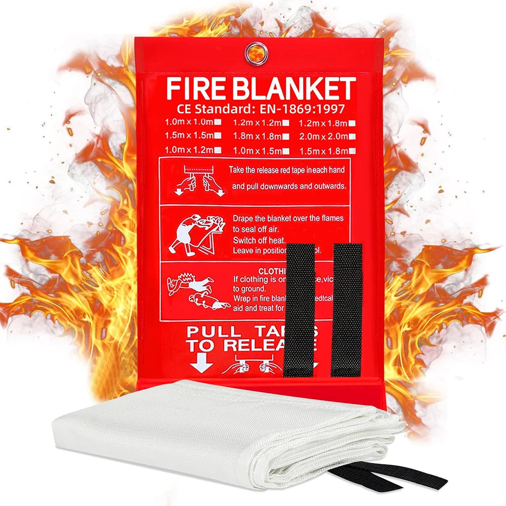 Fire Suppression Blankets Emergency Fiberglass Fireproof Blanket for Kitchen Home Camping Grill Car Office Warehouse Fireplace