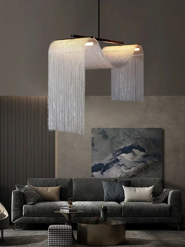 Living Room High Ceiling Home Decor Pendant Lights Modern Designer LED Kitchen Island Hanging Lamps for Ceiling Loft Staircase L