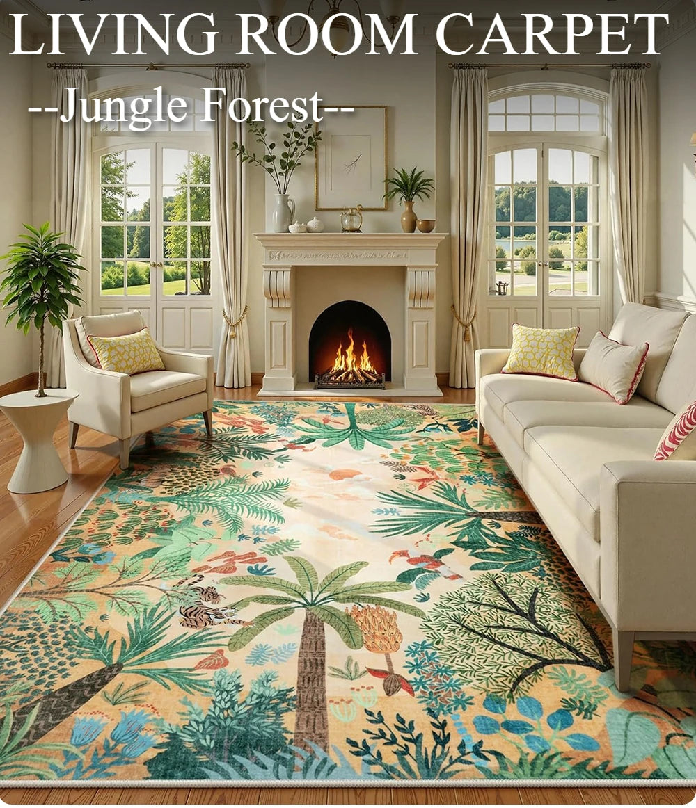 Jungle Animal Print Rugs for Living Room Luxury Soft Non Slip Bedroom Bedside Rug Home Decor Large Sofa Coffee Floor Mat Ковер